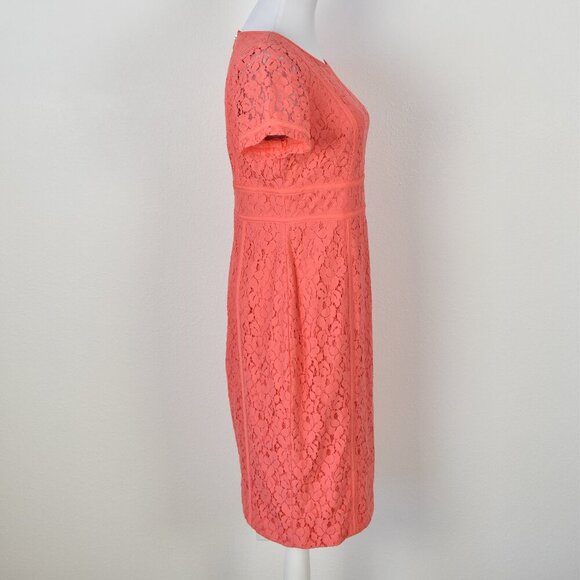 Calvin Klein Coral Lace Sheath Dress - 8 - Picture 6 of 9